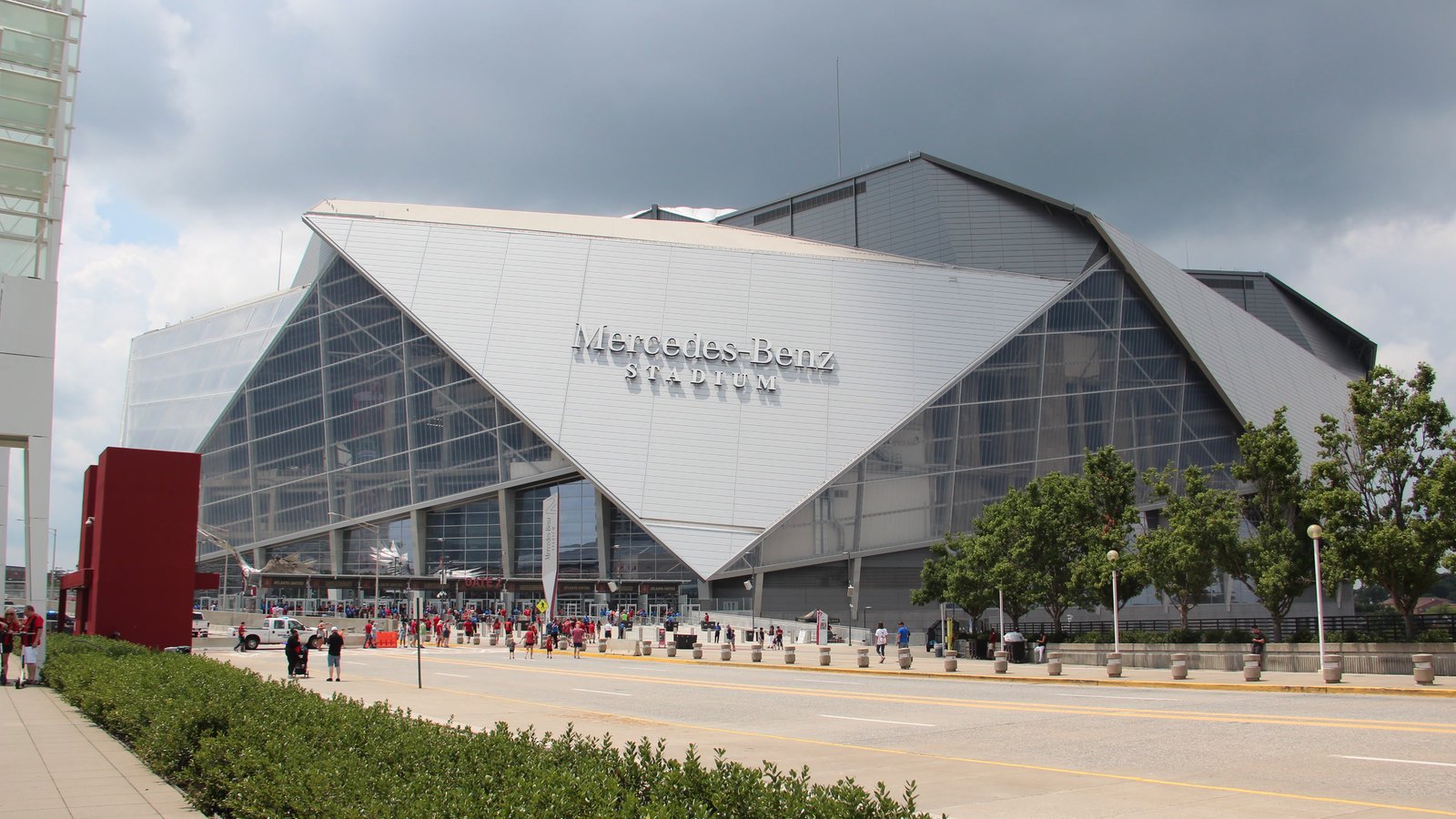 Mercedes-Benz Stadium in Atlanta, home of the Atlanta Falcons.