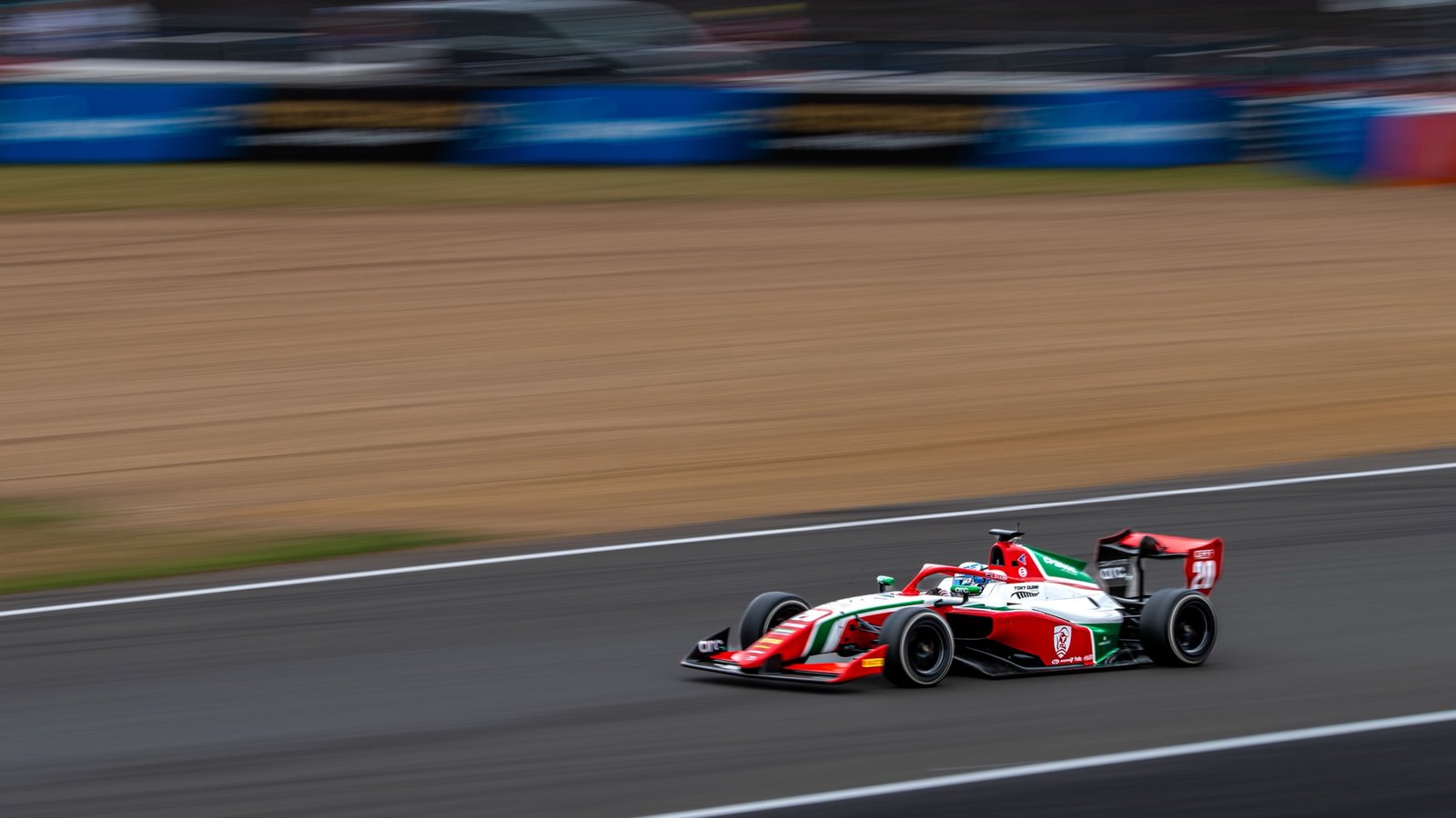 Louis Sharp driving a Formula 3 car at the 2026 British Grand Prix
